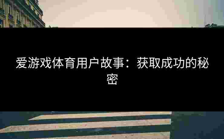 爱游戏体育用户故事：获取成功的秘密