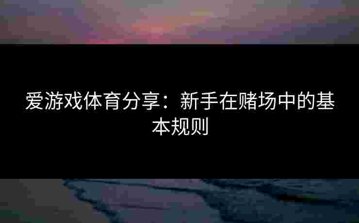 爱游戏体育分享：新手在赌场中的基本规则